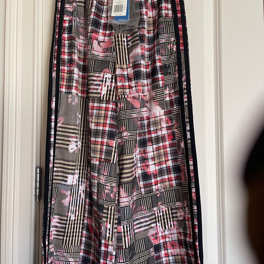 Women's Multi-Pattern adidas track suite wide leg pants & jacket.